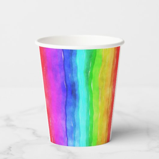 Waterverf regenboogkleuren papieren bekers (Achterkant)