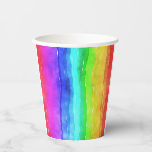 Waterverf regenboogkleuren papieren bekers