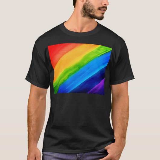 Waterverf regenboogkleuren t-shirt (Voorkant)