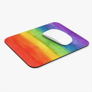 Waterverf regenboogkleurig modern muismat