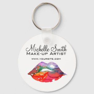 Waterverf regenbooglippen maken make-up sleutelhanger