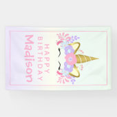 Waterverf regenboogontsteking Birthday Spandoek (Horizontaal)