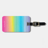  Waterverf regenboogontwerp | NAAM Bagagelabel (Voorkant horizontaal)