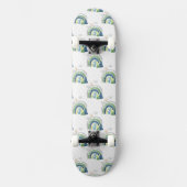 Waterverf regenboogpatroon skateboard (Voorkant)