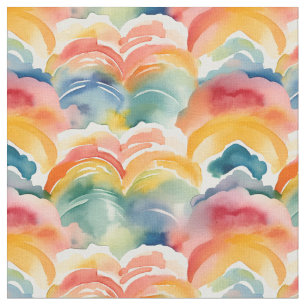 Waterverf regenboogpatroon stof