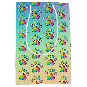 Waterverf regenboogpaw — Birthday-party afdrukken Medium Cadeauzakje