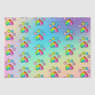 Waterverf regenboogpaw — Birthday-party afdrukken Tissuepapier