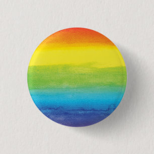 Waterverf regenboogpride, helder vibrant ronde button 3,2 cm