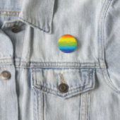 Waterverf regenboogpride, helder vibrant ronde button 3,2 cm (In situ)