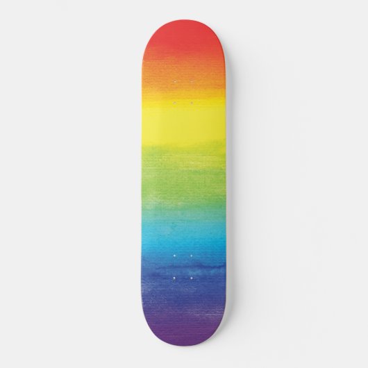 Waterverf regenboogpride, helder vibrant skateboard (Voorkant)
