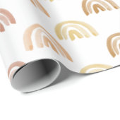 Waterverf regenboogrijen in geel cadeaupapier (Rol Hoek)