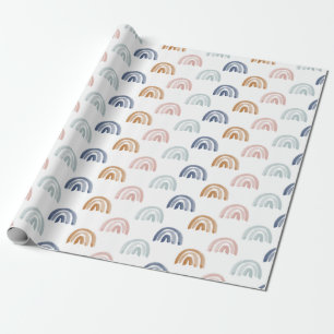 Waterverf regenboogrijen op Aarde Tonen Cadeaupapier