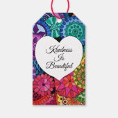 Waterverf Regenboogstraat Mandala met hart Cadeaulabel (Voorkant)