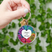 Waterverf Regenboogstraat Mandala met hart Sleutelhanger (Hand)