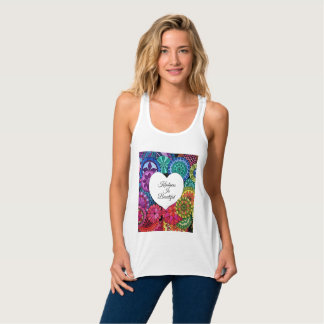 Waterverf Regenboogstraat Mandala met hart Tanktop