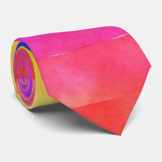 Waterverf Regenboogstripes Necktie Stropdas (Opgerold)