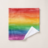 Waterverf Regenboogstrips Bad Handdoek (Wasdoekje)