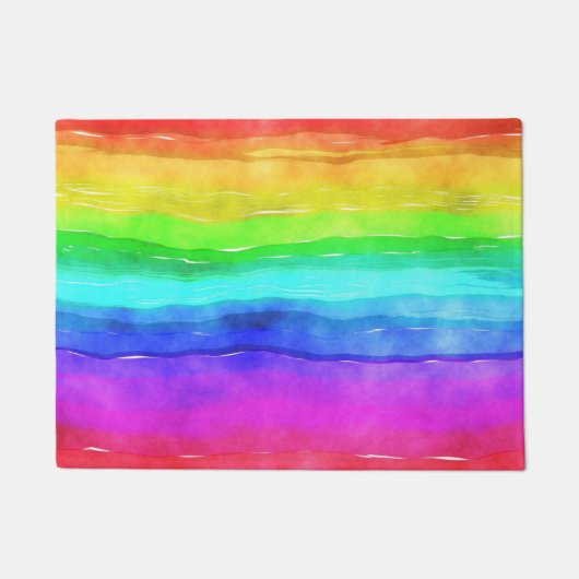 Waterverf Regenboogstrips Deurmat (Voorkant)
