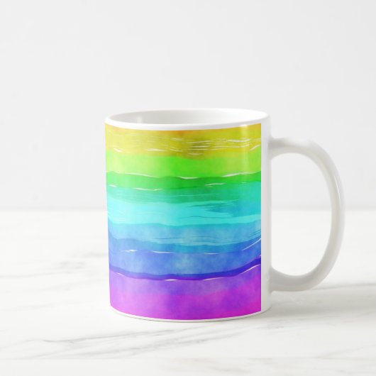 Waterverf Regenboogstrips Koffiemok (Rechts)