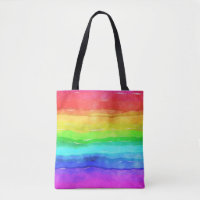 Waterverf Regenboogstrips OntwerpCanvas tas