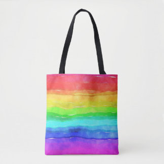 Waterverf Regenboogstrips OntwerpCanvas tas