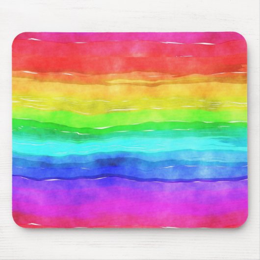 Waterverf Regenboogstrips OntwerpMuismat Muismat (Voorkant)