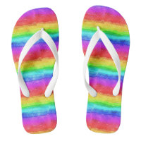 Waterverf Regenboogstrips OntwerpTeenslippers