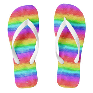 Waterverf Regenboogstrips OntwerpTeenslippers Teenslippers