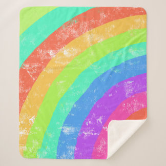 Waterverf Regenboogstrips Sherpa Deken
