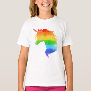 Waterverf regenboogvlies t-shirt