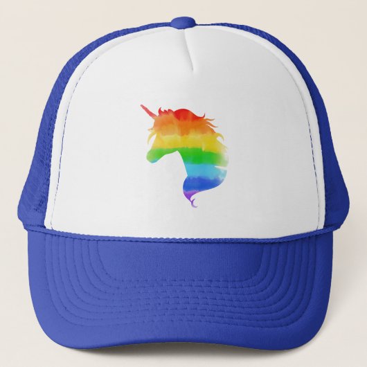 Waterverf regenboogvlies trucker pet (Voorkant)