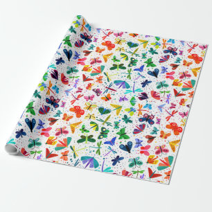 Waterverf regenboogvlinders Kinder omslagpapier Cadeaupapier