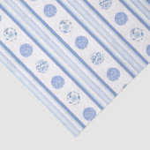 Waterverf Regency Stripes Blauw & Wit Kerst Tissuepapier (Detail)