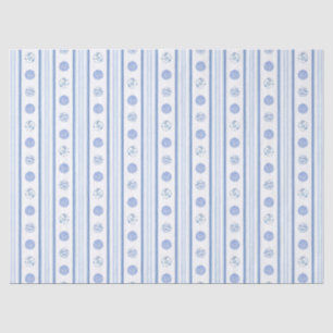 Waterverf Regency Stripes Blauw & Wit Kerst Tissuepapier