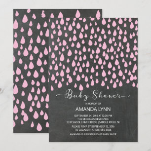 Waterverf regendruppels meisjes Baby shower Kaart