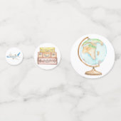 Waterverf Reizen Thema Baby shower Confetti (Achterkanten)