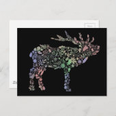 Waterverf rendier briefkaart (Voorkant / Achterkant)