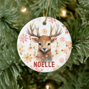 Waterverf rendier gepersonaliseerd Ornament