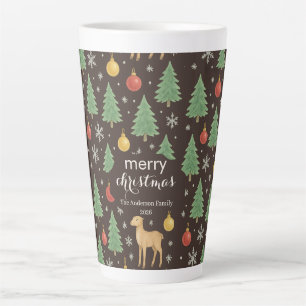 Waterverf Rendier & Kerstboom - Latte Mok