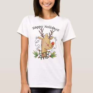 Waterverf rendier t-shirt