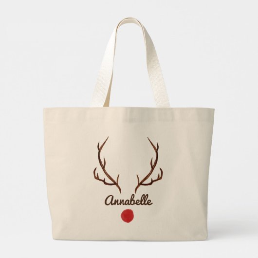 Waterverf rendieren grappige neusgeweien tas ba (Achterkant)