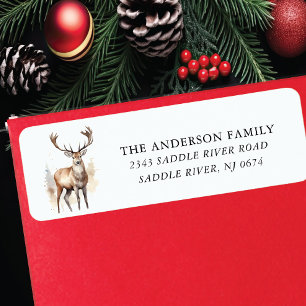 Waterverf rendieren retouradres etiket