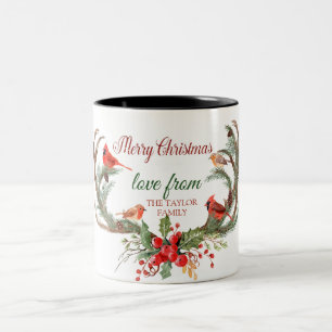 Waterverf Rendiergewei Kardinaal Kerstmis Tweekleurige Koffiemok
