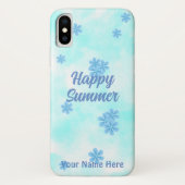waterverf retro blauw bloemen hand geschilderd Case-Mate iPhone case (Achterkant)