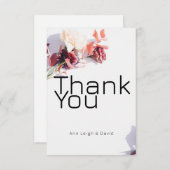 Waterverf Retro Boho Floral Dank u kaart (Voorkant / Achterkant)