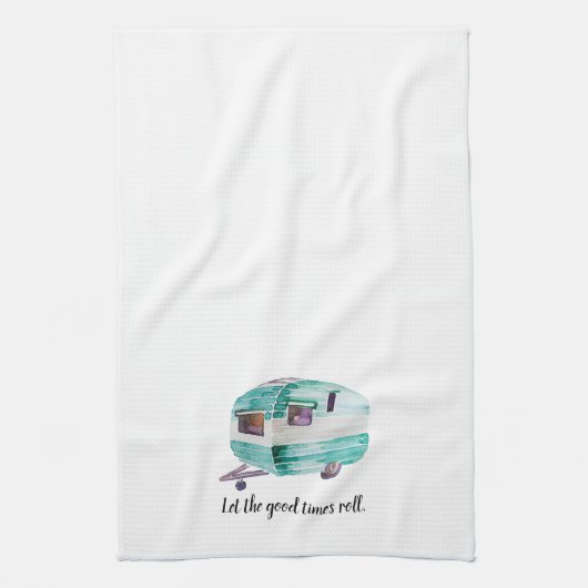 Waterverf Retro Camper Kitchen Dish Towel Theedoek (Verticaal)
