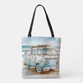 Waterverf Retro Campervan met Surfboard Draagtas (Achterkant)