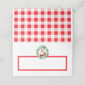 Waterverf Retro Kerstman Rood Geruit Kerstmis (Buitenkant ongevouwen)