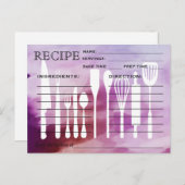 Waterverf Retro Recipe Kaart Kitchen Tools (Voorkant / Achterkant)