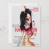 Waterverf Retro Skull Skeleton Halloween Art Kaart (Voorkant)